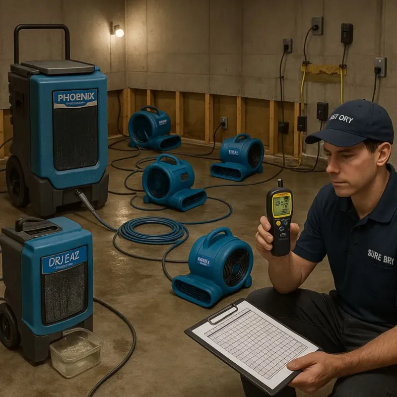 Structural Drying and Dehumidification process in Lenox, MA